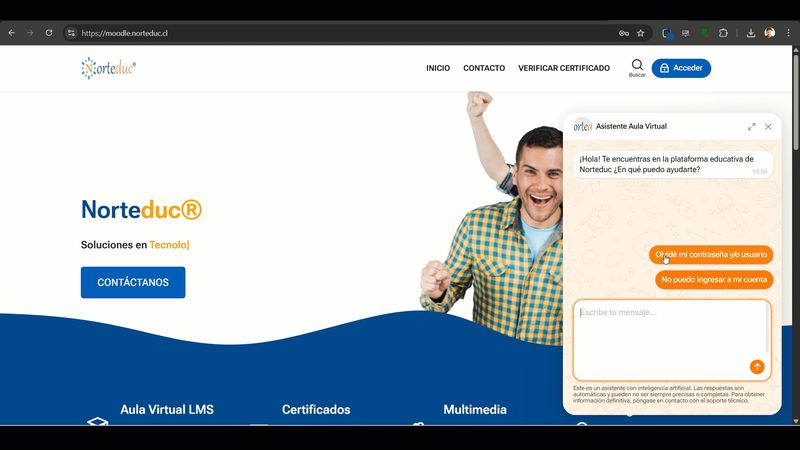 ChatBot como asistente académico en Moodle