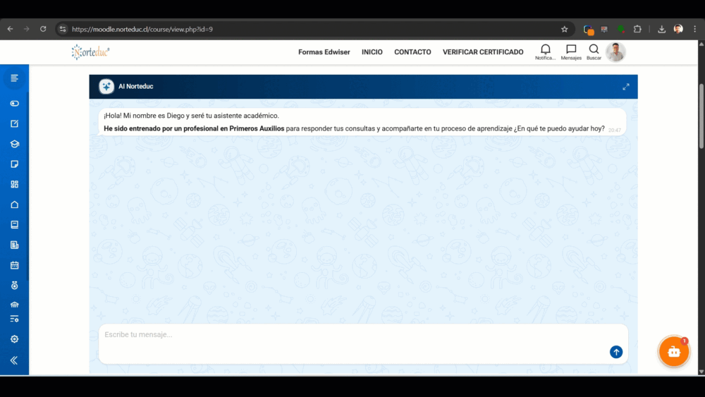 ChatBot como asistente académico en Moodle - Norteduc